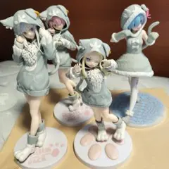 【Re:ゼロ もふもふパック 猫耳ver. フィギュア4体セット】