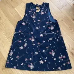 花柄ネイビーエプロン