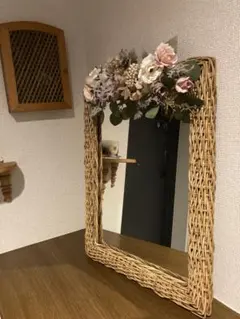 額縁 フレームイーゼル付き フラワーアレンジメント 木製コンテナ