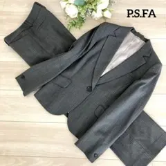 極美品✨ P.S.FA パンツスーツ セットアップ レディース グレー Ｍ× L