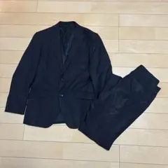 ✴︎ MALE&Co. タカキュー スーツ上下 黒 シャドーストライプ A4のサムネイル