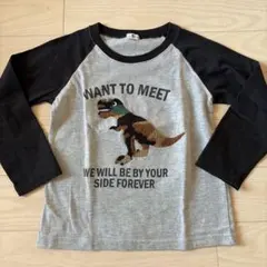 恐竜プリント 長袖7部丈カットソー 130サイズ