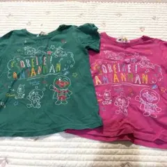 2点セット　アンパンマン　110 100 ピンク　緑　男女　夏　Tシャツ