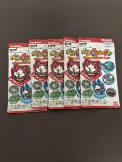 【5パックセット】カードダス 妖怪ウォッチ♪ ダイカットステッカー