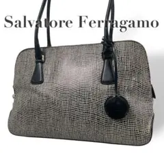 4864 Salvatore Ferragamo ハンドバッグ 鍵付き ブラック