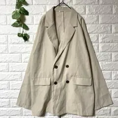 J2581 Pair Pair ダブル テーラードジャケット L ベージュ 古着