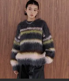 BAYFLOW ボーダー　モヘア　ニット