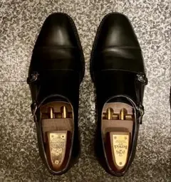 美品 バーウィック Berwick ダブルモンク 黒 8 ビブラム Berwick 1707 ビジネスシューズ バーウィック ダブルモンク 5117