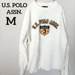 U.S. POLO ASSN. ロンT サーマル M 白 大きめ ロゴ ワッフルのサムネイル