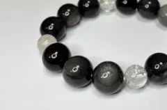 天然石パワーストーンブレスレット　シルバーオブシディアン
