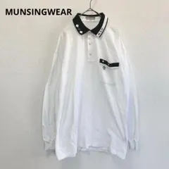 ☆美品☆マンシングウエア グラスラ 長袖ポロシャツ ゴルフ ホワイト M