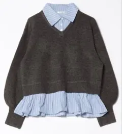【最終値下】apres jour clair 襟付きドッキングニット