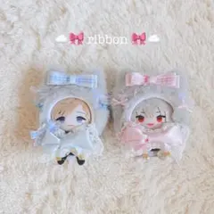 グレー×ブルー】にじぱぺっと ぬい服 10cm 帽子 着ぐるみ ボンネット