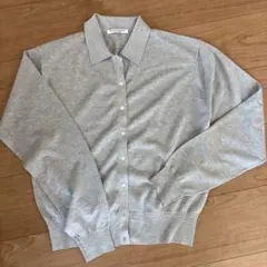 襟付き長袖ラメニット