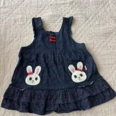 ［ミキハウス］ ワンピース　デニム生地　女の子　80cm