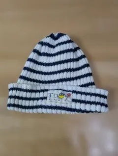 ストライプニット帽 折り返しデザイン