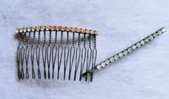 ◆ストーン装飾 ヘアコーム＆ヘアピン 2個セット