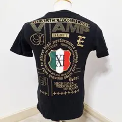 激稀有 義大利徽章 燙金印刷 T恤【L】黑×金 歐歐系