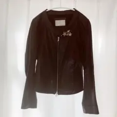 ノーカラージャケット レザージャケット