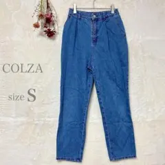 【コルザ】ストレートデニムパンツ ジーンズ ブルー 綿100% S