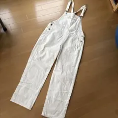 ホワイト サロペット ストレートレッグ ホワイト サロペット ストレートレッグ