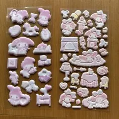 マイメロディ 立体シール ピンクセット2枚