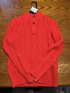 【クリーニング済】GAP KIDS 赤 ケーブルニットセーター Lサイズ
