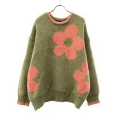 shesame 花柄 長袖ニットセーター