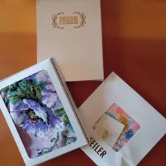 【新品未使用】FEILER 花柄＆サンキュウハンカチ 25cm2枚セット