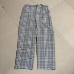 GU チェック柄ワイドパンツ