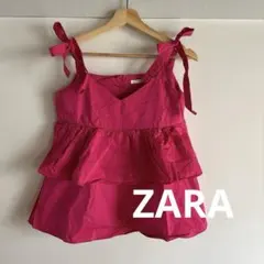 ZARA ティアードデザイン キャミソール　ピンク