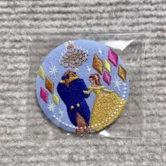 美女と野獣 刺繍 缶バッジ 缶バッチ ディズニー プリンセス ベル