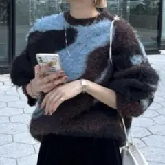 アングリッド シャギージャガードニット