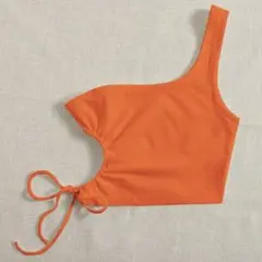 SHEIN オレンジ 片肩タンクトップ