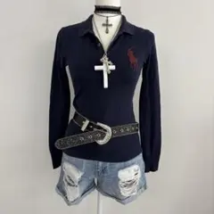 y2k ラルフローレン ポロシャツ ビッグポニー 平成ギャル 平成女児 長袖