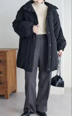 ディスコート　袖取り外し2WAY中綿ブルゾン ブラック