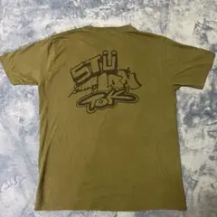 【USA製】ステューシー Tシャツ L オリーブ 両面プリント STUSSY古着
