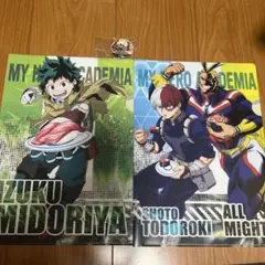 僕のヒーローアカデミア クリアファイルと缶バッジ　くら寿司　3点セット