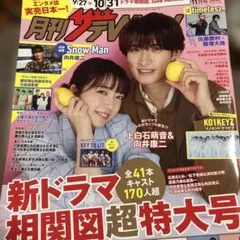 月刊ザテレビジョン 11月号 上白石萌音 向井康二　　　広島・岡山・香川版