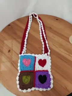 ハートモチーフ グラニーバッグ