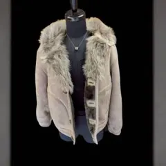 平成ギャル y2k ファー付きムートン風ジャケット made in Spain