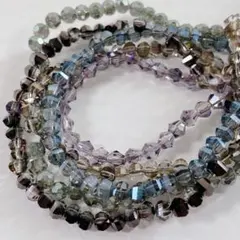 さ*様 hu756/ガラスビーズ★多面カット mix5連