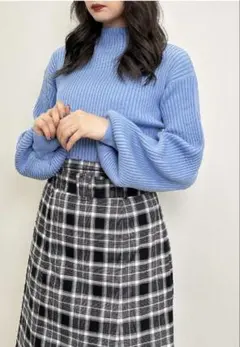 INGNI ボトルネック長袖ニット ブルー Mサイズ