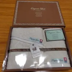 新品未使用オーガニックコットン使用今治産タオルセット　フェイス、ウォッシュ計2枚