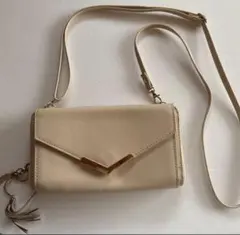 ベージュ 財布　ショルダーバッグ　スマホショルダーバッグ