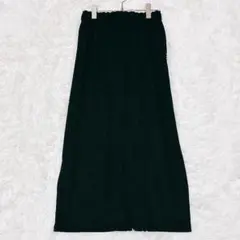 アースミュージック ロングフレアスカート 黒 スリット ウエストゴム シンプル