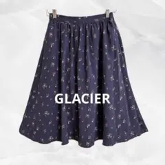 c585 グラシア　小花柄フレアスカートL Aライン　ウエストゴム　華やか可愛い