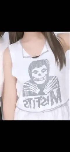 グランジ 平成 H＆M MISFITS スカルプリント タンクトップ ホワイトのサムネイル