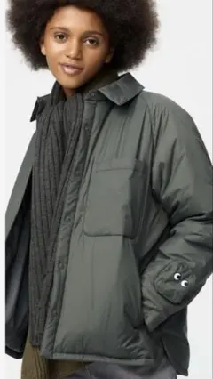 新品未使用ユニクロ アニヤ パフテックシャツジャケット ネイビー