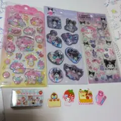 美樂蒂、酷洛米水貼紙、透明糖果貼紙、便當貼紙套組